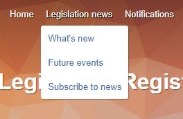 Legislation news menu link